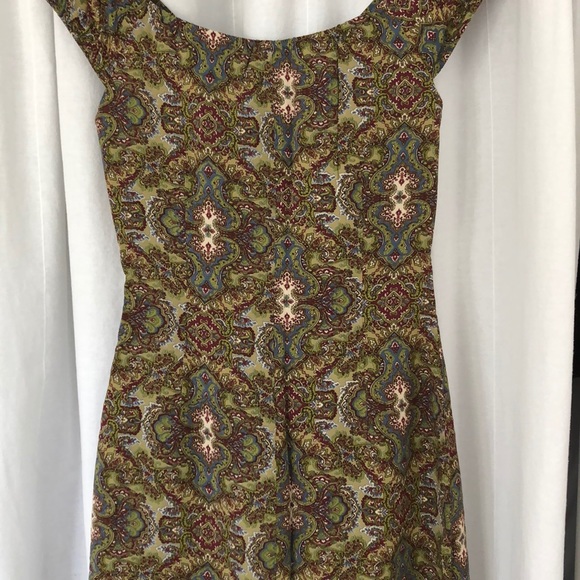 VINTAGE 1990s ABS by Allen Schwartz paisley print dress size 4 - Picture 14 of 16